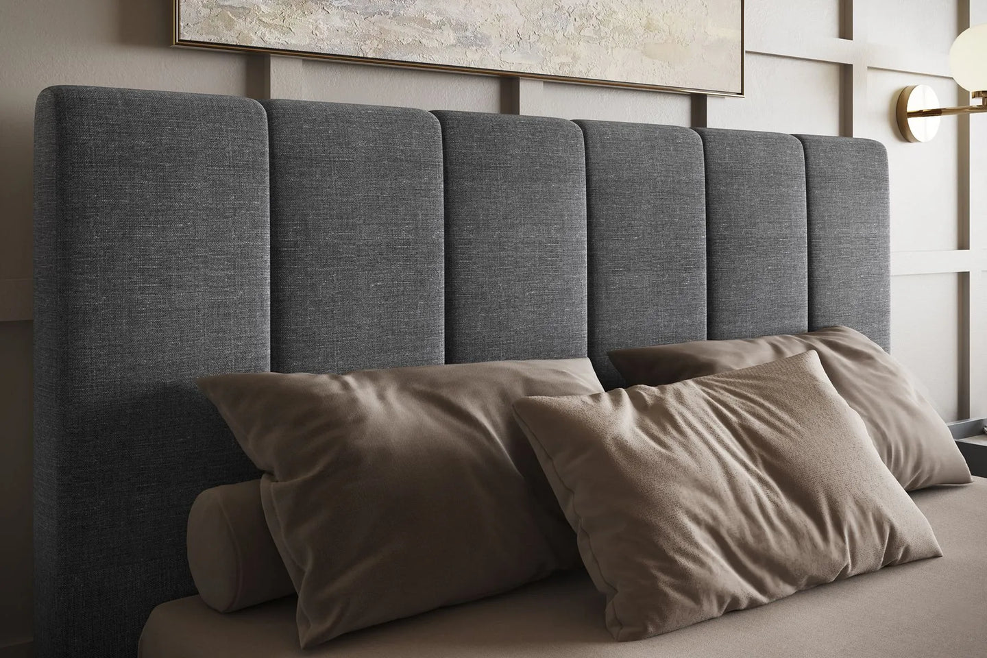 Grey Waltz Fabric Ottoman Bed